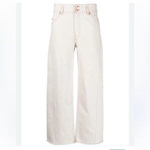 Ulla Johnson Thea Cream Barrel-Leg Jeans
